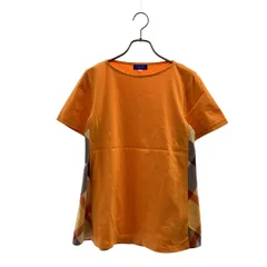 【美品】  BLUE LABEL CRESTBRIDGE / ブルーレーベル・クレストブリッジ | クレストブリッジチェック 切替 フレア クルーネックカットソー | 38 | オレンジ | レディース
