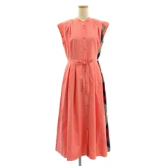 【美品】  BLUE LABEL CRESTBRIDGE / ブルーレーベル・クレストブリッジ | クレストブリッジチェック 切替 バンドカラー ノースリーブ シャツワンピース | S | ピンク | レディース