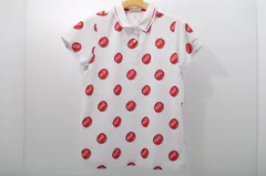 中古 レディース ジャックバニー Jack Bunny!! 半袖ポロシャツ 1(M) 白×赤 総柄