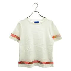 BLUE LABEL CRESTBRIDGE / ブルーレーベル・クレストブリッジ | クレストブリッジチェック 切替 クルーネックカットソー | 38 | ホワイト | レディース