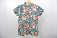 中古 レディース マスターバニーエディション MASTER BUNNY EDITION 半袖ポロシャツ 0(S)  緑×オレンジ 花総柄/ボタニカル