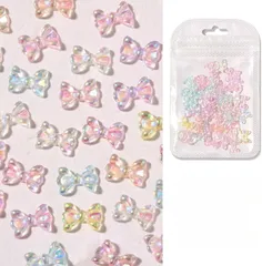 K-Bom ネイルパーツ リボン オーロラ 3D 立体 ネイルアート レジンパーツ ネイルデコパーツ ジェルネイル (O-01)