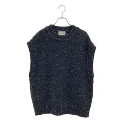 CLANE / クラネ | SIDE ZIP TWEED KNIT VEST ジップ ニット ベスト | 1 | ブラック/ホワイト | レディース