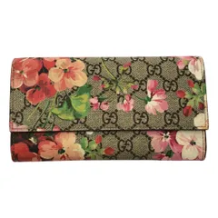 GUCCI / グッチ | Gブルームス GGスプリーム フラワー 2つ折り 長財布 PVC  / 404070 | レッド/ブラウン/グリーン | レディース