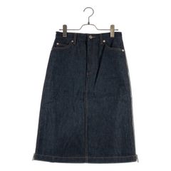 【極美品】　A.P.C. × sacai　デニムスカート、サイドプリーツ sacaiサカイ×A.P.C. サイドプリーツジップデニムスカート カーキ 36