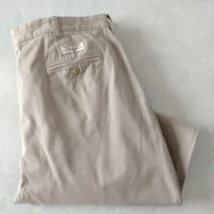 ■古着 Polo by Ralph Lauren ポロバイラルフローレン ANDREW PANT ポロチノ ツイルパンツ 2タック ベージュ W38L32【L5430】