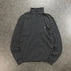 90s Vintage POLO GOLF RALPH LAUREN L/S Knit Sweater Turtleneck ポロゴルフ ラルフローレン 長袖 ニット セーター タートルネック ボーダー ワンポイント刺繍 メンズ