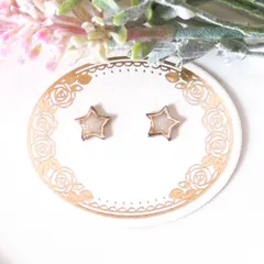 no.421　レジン　大人気　白色　星型　小ぶり　ピアス　イヤリング　ハンドメイド