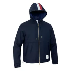 38a16 THOM BROWNE トムブラウン ジップパーカー ジャケット MJT087A サイズ1 ネイビー バッグライン トリコロールt18rのサムネイル