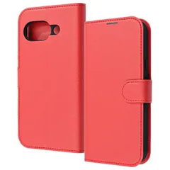 GooglePixel9a ケース 手帳型 レッド 耐衝撃 傷に強い 頑丈 丈夫 強い シンプル カード 収納 ポケット ストラップホール 付 スタンド 機能 マグネット ベルト Google Pixel 【ゆうパケットにて発送】【7日以内発送】