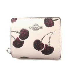 【新品 未使用】コーチ 財布 COACH アウトレット レザー スナップ ウォレット チェリー プリント フルーツ柄 二つ折り財布 CDF19 SVCAH