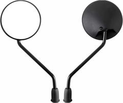 ozgram ミラー 原付バイク ネイキッド カフェレーサー 8mm 正ネジ 丸型 ラウンド型 オートバイ バックミラー 左右セット