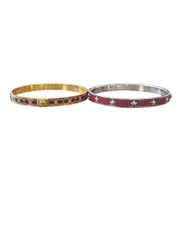 COACH コーチ スターバングル 　シグネチャーエナメル 金メッキ バングル ２点セット 激安 おしゃれ ブランド