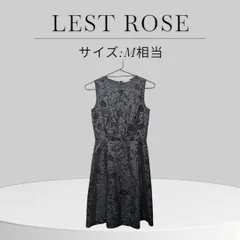 美品LEST ROSE レストローズ ワンピース ブラック 花柄 ノースリーブ