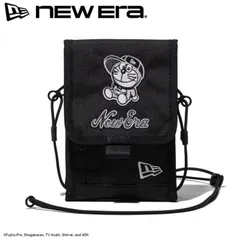 新品 NEWERA ニューエラ 正規品 ドラえもん コラボ ネックポーチ ショルダー ポーチ 斜め掛け バッグ スマホショルダー どらえもん doraemon  DORAEMON キャラクター グッズ 公式 刺繍 ユニセックス 黒 ブラック 14930293