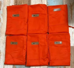 エプロン　オレンジ　6枚セット