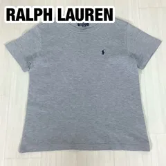 POLO BY RALPH LAUREN ポロバイラルフローレン ワンポイントロゴ 半袖Tシャツ 120cm 霜降りグレー キッズサイズ 刺繍ポニー 着丈46cm 肩幅32cm 身幅(脇下)37cm 袖丈13cm【古着】