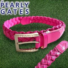 PEARLY GATES ユニセックス ゴルフベルト ピンク 連続文字デザイン
