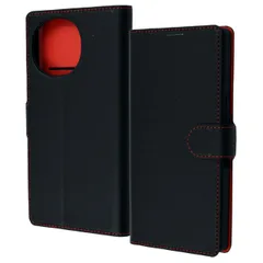 AQUOS R9 ケース 手帳型 ブラック レッド 耐衝撃 傷に強い 頑丈 丈夫 強い シンプル カード 収納 ポケット ストラップホール 付 スタンド 機能 マグネット ベルト アクオス SH-51E SHARP シャープ RT-AQFS2ELC1-BR