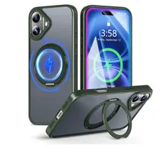 iPhone 16 用 ケース Magsafe 対応 360度回転 スタンド付き 多機能 スマホケース あいふおん16 ケース 米軍MIL規格 耐衝撃 黄変防止 指紋防止 マグセーフ リング マグネット搭載 ワイヤレス充電