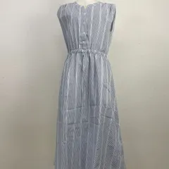 OLIVE des OLIVE ストライプ ロングワンピース ノースリーブ ウエスト紐付き フリーサイズ　20251121-0001