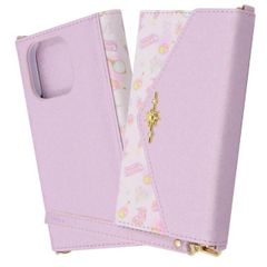 iPhone16Pro 手帳型ケース ラプンツェル ショルダーストラップ ミラー付 おしゃれ かわいい レザーケース カード ポケット ディズニー プリンセス キャラクター グッズ 三つ折り スマホ 【ゆうパケットにて7営業日以内発送】