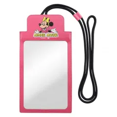 ディズニー ミニーマウス スマホ ショルダー ポーチ ケース クリア 透明 多機種対応 キャラクター グッズ 80年代 レトロ デザイン ピンク クリア窓付き m1n1 IS-DHSP3-MN23 【ゆうパケットにて発送】【７日以内発送】