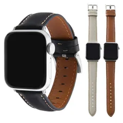 Apple Watch レザー ベルト バンド Series8 Series7 41mm AppleWatch SE 第２世代 第１世代 40mm 本革 ブラック ブラウン ライト グレー 本革 リアルレザー 【ゆうパケットにて発送】【7日以内発送】