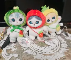 mofusand フルーツ服 猫 ぬいぐるみ キーホルダー 3種