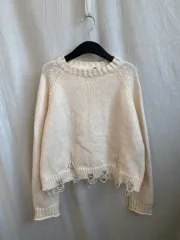 白ダメージニット(L)