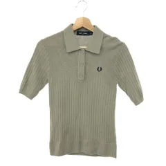 FRED PERRY フレッドペリー ニットポロシャツ サイズ:UK10 ロゴ刺繍/半袖   ウール×コットン グレージュ レディース / 240001183149
