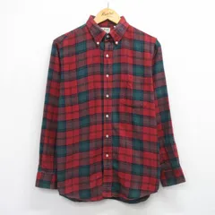 L/古着 エルエルビーン 長袖 フランネル シャツ メンズ 80年代 80s コットン ボタンダウン USA製 赤他 タータン チェック【spe】 25nov26