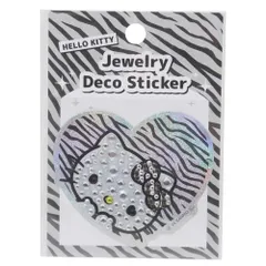 ハローキティ[ダイカットシール]ジュエリーデコステッカー/ギャルキティ グレー サンリオ