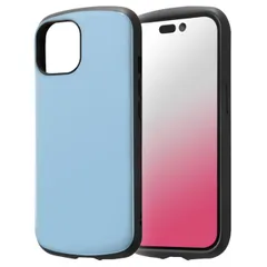 iPhone15 ケース ペール ブルー 青 耐衝撃 ハイブリッド シンプル 無地 保護 スマホ カバー ハード アイフォン アイホン MiA IN-P41AC4-PA 【ゆうパケットにて発送】【７日以内発送】