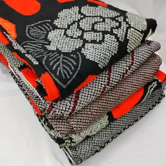 SBR0293 黒系絞り着物お得な6点セット まとめ売り リメイク