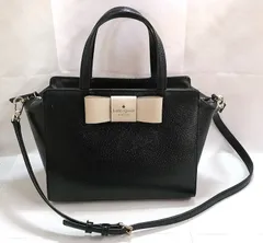 リMVR[宅80]0679 Kate spade NEW YORK ケイトスペード 2WAY ハンドバッグ ショルダーバッグ リボン 本革 レザー ブラック 中古品