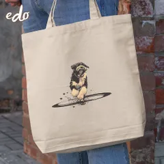トートバッグ キャンバス 一点もの 「ブービエデフランダース犬」 a4 帆布 縦型