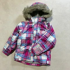 ○アイテム DESCENTE デサント キッズ スキーウェア ボードウェア ファー付き チェック柄 ガールズ 120cm