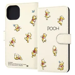iPhone 13 ケース ディズニー くまのプーさん_018 手帳型レザーカバー マグネット カードポケット 収納 かわいい おしゃれ オシャレ 可愛い キャラ イングレム