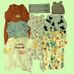 [TK]子供服 ベビー服 男の子 【50-70cmサイズ】 パジャマ カバーオール / 2wayオール / ロンパース  / ニット帽子 / レッグウォーマー まとめ売り 8点セット