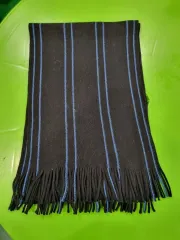 黒いブルー ストライプ ニット マフラー