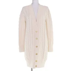 美品☆CHANEL シャネル ヴィンテージ ココマークボタン ゴールドボタン 長袖 ニット カーディガン アイボリー 約Mサイズ相当 レディース