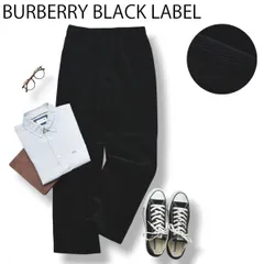 【定番】 日本製 バーバリー ブラック レーベル BURBERRY BLACK LABEL ストレート コーデュロイ ワーク パンツ 78 ブラック シンプル 無地 トラッド カジュアル メンズ
