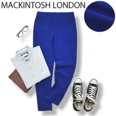 【上質】 マッキントッシュ ロンドン MACKINTOSH LONDON テーパード スラックスパンツ トラウザー 36 ブルー トラッド  メンズ レディース ユニセックス 男女兼用