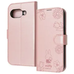GooglePixel9a ケース 手帳型 ミッフィー ピンク フラワー キャラクター グッズ てくてく 衝撃吸収 傷に強い 頑丈 丈夫 強い シンプル カード 収納 ポケット ストラップホール 付 【ゆうパケットにて発送】【7日以内発送】