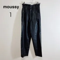 moussy マウジー LEATHER GATHER パンツ レザー ギャザー ブラック ハイウエスト フェイクレザー ゆったりシルエット 1