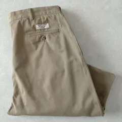 ■古着 Polo by Ralph Lauren ポロバイラルフローレン ANDREW PANT ポロチノ ツイルパンツ 2タック オリーブ 緑 実寸W38L32【L5434】