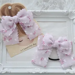 ハンドメイド キッズ ヘアゴム パープル