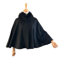 レリアン ミンクファー ケープコート ポンチョ マントコート ブラック