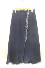 【中古】 AZUL by moussy レディーススカート M ASYMMETRY BUTTON SLIT SKIRT AZUL by moussy M インディゴブルー 藍 無地
